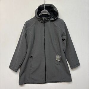 NWT Eddie Bauer Women 2X Windfoil Elite Soft Shell Trench Coat Jacket C065 -30